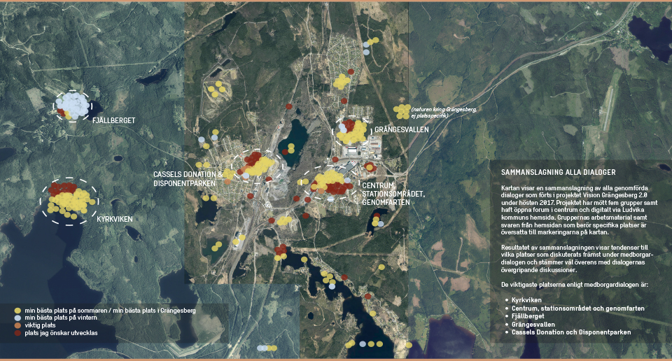 Karta över sammanställning av Vision Grängesberg 2.0