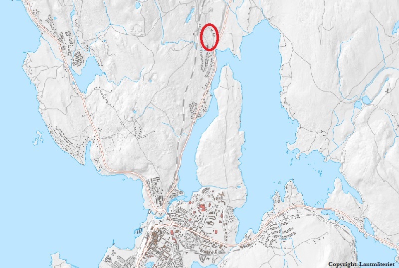 Översiktskarta över Ludvika med Håksberg markerat. 