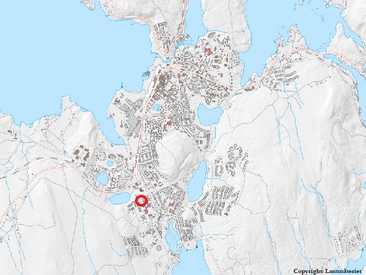 Översiktskarta över Ludvika med Nissbo markerat. 